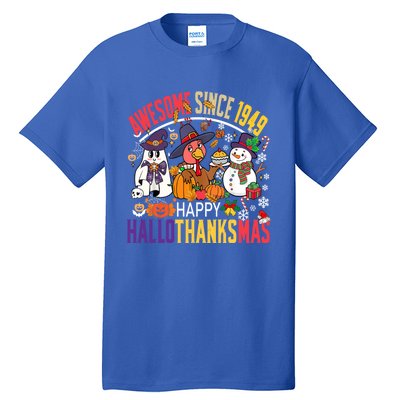 Awesome Since 1949 75th Birthday Funny Hallothanksmas Cute Gift Tall T-Shirt