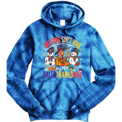 Awesome Since 1949 75th Birthday Funny Hallothanksmas Cute Gift Tie Dye Hoodie