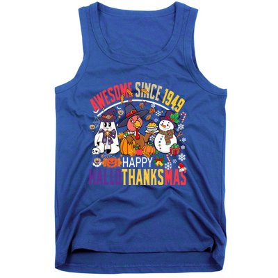 Awesome Since 1949 75th Birthday Funny Hallothanksmas Cute Gift Tank Top