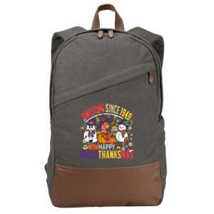 Awesome Since 1949 75th Birthday Funny Hallothanksmas Cute Gift Cotton Canvas Backpack