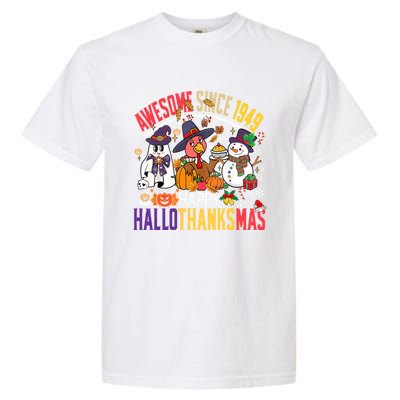 Awesome Since 1949 75th Birthday Funny Hallothanksmas Cute Gift Garment-Dyed Heavyweight T-Shirt