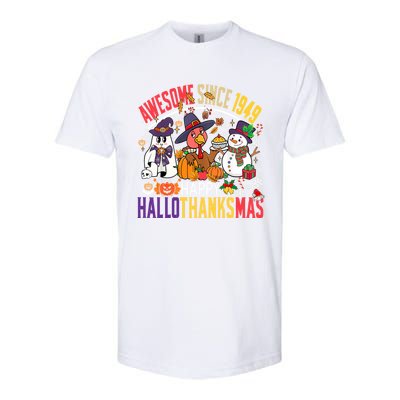 Awesome Since 1949 75th Birthday Funny Hallothanksmas Cute Gift Softstyle CVC T-Shirt