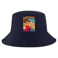 Awesome Since 1933 90th Birthday Messy Bun Rosie The Riveter Cool Comfort Performance Bucket Hat