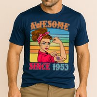 Awesome Since 1953 70th Birthday Messy Bun Rosie The Riveter Performance Shirt