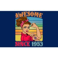 Awesome Since 1953 70th Birthday Messy Bun Rosie The Riveter Bumper Sticker