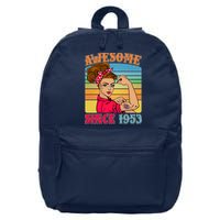 Awesome Since 1953 70th Birthday Messy Bun Rosie The Riveter 16 in Basic Backpack