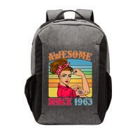 Awesome Since 1963 60th Birthday Messy Bun Rosie The Riveter Vector Backpack