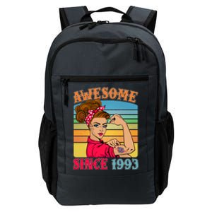 Awesome Since 1993 30th Birthday Messy Bun Rosie The Riveter Daily Commute Backpack