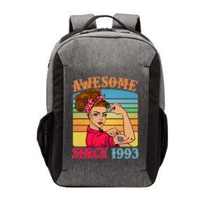 Awesome Since 1993 30th Birthday Messy Bun Rosie The Riveter Vector Backpack