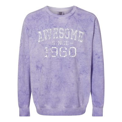 Awesome Since 1960 Vintage Style Born In 1960 Birthday Gift Colorblast Crewneck Sweatshirt