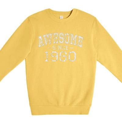 Awesome Since 1960 Vintage Style Born In 1960 Birthday Gift Premium Crewneck Sweatshirt