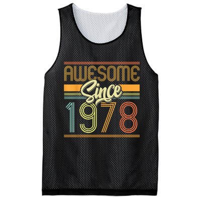 Awesome Since 1978 45th Birthday 45 Years Old Bday  Wo Mesh Reversible Basketball Jersey Tank