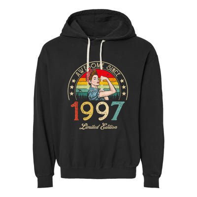 Awesome Since 1997 Vintage 1997 25th Birthday 25 Years Old Garment-Dyed Fleece Hoodie