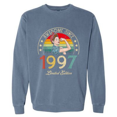 Awesome Since 1997 Vintage 1997 25th Birthday 25 Years Old Garment-Dyed Sweatshirt