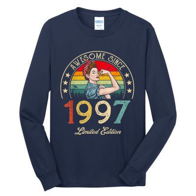 Awesome Since 1997 Vintage 1997 25th Birthday 25 Years Old Tall Long Sleeve T-Shirt