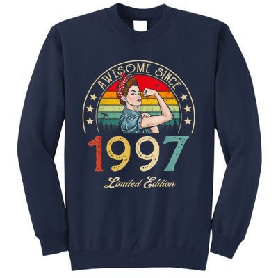 Awesome Since 1997 Vintage 1997 25th Birthday 25 Years Old Tall Sweatshirt