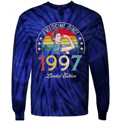 Awesome Since 1997 Vintage 1997 25th Birthday 25 Years Old Tie-Dye Long Sleeve Shirt