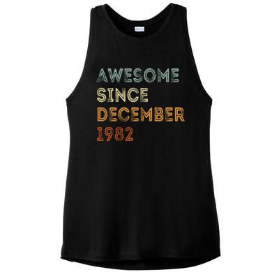 Awesome Since 1982 December Birthday 40 Years Old Ladies PosiCharge Tri-Blend Wicking Tank