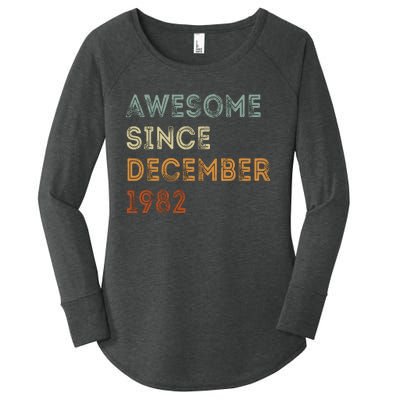 Awesome Since 1982 December Birthday 40 Years Old Women's Perfect Tri Tunic Long Sleeve Shirt