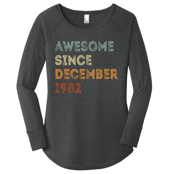 Awesome Since 1982 December Birthday 40 Years Old Women's Perfect Tri Tunic Long Sleeve Shirt