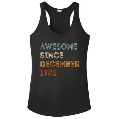 Awesome Since 1982 December Birthday 40 Years Old Ladies PosiCharge Competitor Racerback Tank