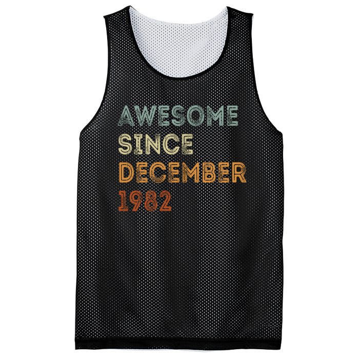 Awesome Since 1982 December Birthday 40 Years Old Mesh Reversible Basketball Jersey Tank