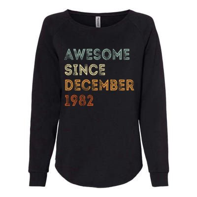 Awesome Since 1982 December Birthday 40 Years Old Womens California Wash Sweatshirt