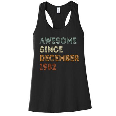 Awesome Since 1982 December Birthday 40 Years Old Women's Racerback Tank