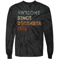 Awesome Since 1982 December Birthday 40 Years Old Tie-Dye Long Sleeve Shirt