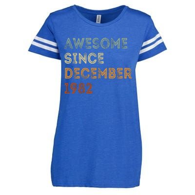 Awesome Since 1982 December Birthday 40 Years Old Enza Ladies Jersey Football T-Shirt