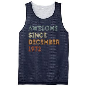 Awesome Since 1972 December Birthday 50 Years Old Mesh Reversible Basketball Jersey Tank