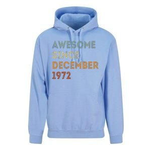 Awesome Since 1972 December Birthday 50 Years Old Unisex Surf Hoodie