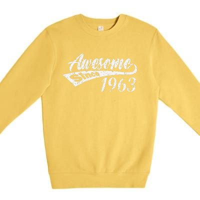 Awesome Since 1963 60th Birthday 60 Years Old Women Premium Crewneck Sweatshirt