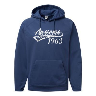 Awesome Since 1963 60th Birthday 60 Years Old Women Performance Fleece Hoodie