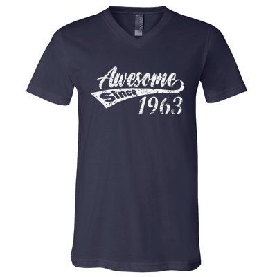 Awesome Since 1963 60th Birthday 60 Years Old Women V-Neck T-Shirt