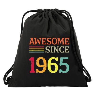 Awesome Since 1965 58th Birthday Retro Vintage Drawstring Bag