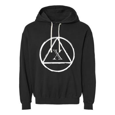 Aa Sobriety 10 Yr Abstinence 10 Years Sober Anniversary Gift Garment-Dyed Fleece Hoodie