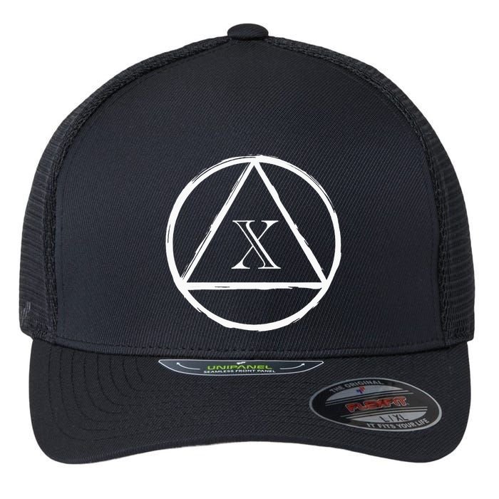 Aa Sobriety 10 Yr Abstinence 10 Years Sober Anniversary Gift Flexfit Unipanel Trucker Cap