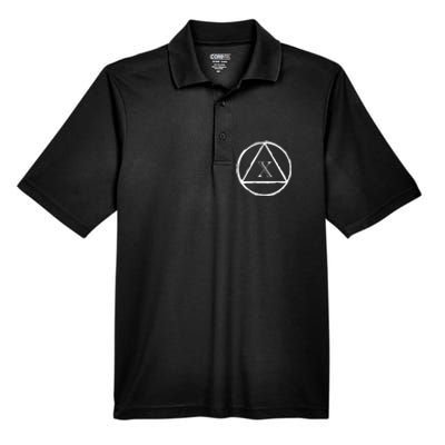 Aa Sobriety 10 Yr Abstinence 10 Years Sober Anniversary Gift Men's Origin Performance Piqué Polo