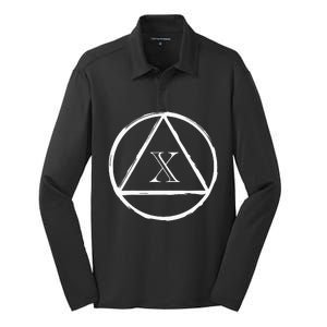 Aa Sobriety 10 Yr Abstinence 10 Years Sober Anniversary Gift Silk Touch Performance Long Sleeve Polo