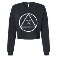 Aa Sobriety 10 Yr Abstinence 10 Years Sober Anniversary Gift Cropped Pullover Crew