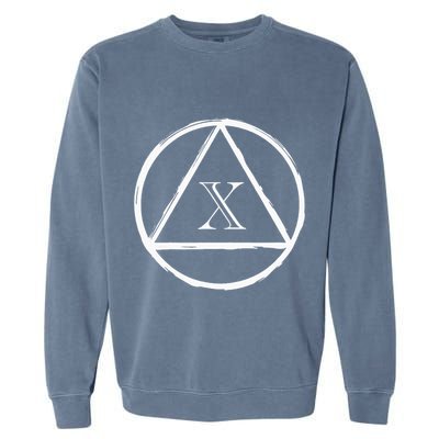 Aa Sobriety 10 Yr Abstinence 10 Years Sober Anniversary Gift Garment-Dyed Sweatshirt