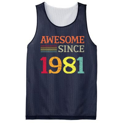 Awesome Since 1981 42th Birthday Retro Vintage Mesh Reversible Basketball Jersey Tank