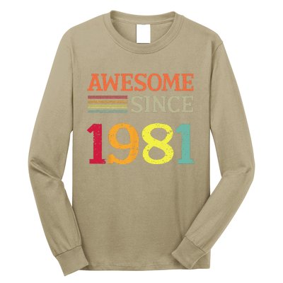 Awesome Since 1981 42th Birthday Retro Vintage Long Sleeve Shirt