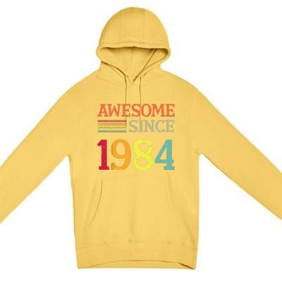 Awesome Since 1984 39th Birthday Retro Vintage Premium Pullover Hoodie