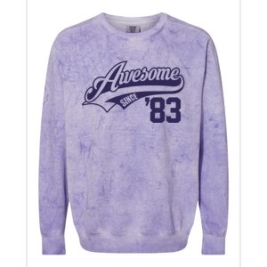 Awesome Since 1983 Funny Colorblast Crewneck Sweatshirt