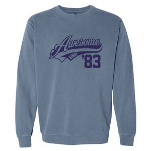 Awesome Since 1983 Funny Garment-Dyed Sweatshirt