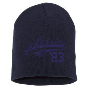 Awesome Since 1983 Funny Short Acrylic Beanie