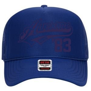 Awesome Since 1983 Funny High Crown Mesh Back Trucker Hat