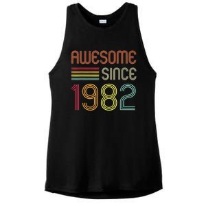 Awesome Since 1982 41st Birthday Retro Ladies PosiCharge Tri-Blend Wicking Tank